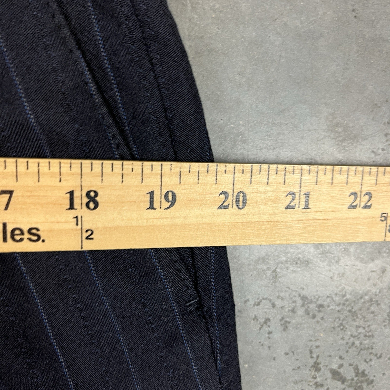 Vintage Wool Blend Pants Mens 32x32 Blue Flaws Distressed Preppy Stripes Preowne