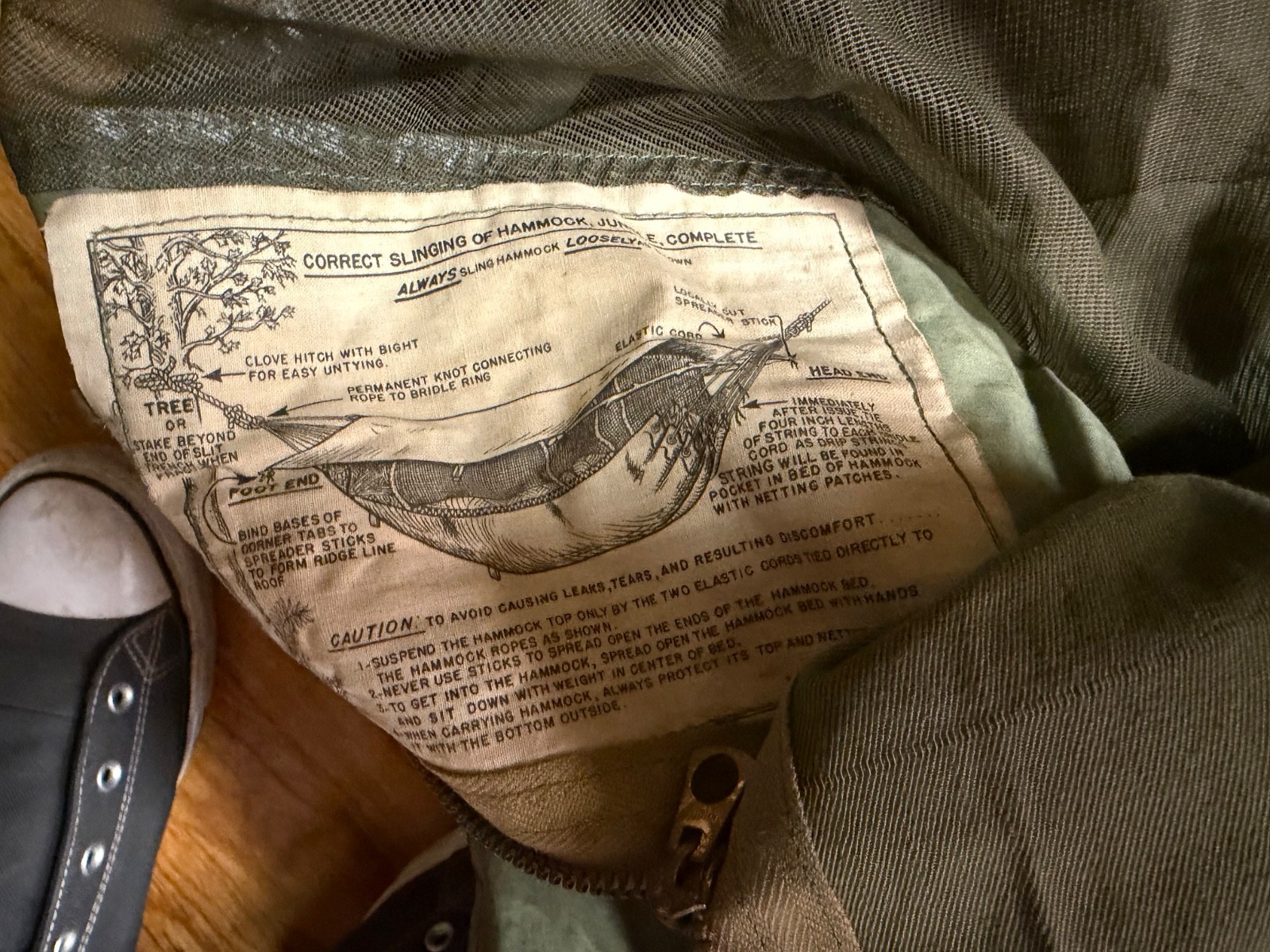 ORIGINAL WWII US ARMY INFANTRY JUNGLE HAMMOCK -