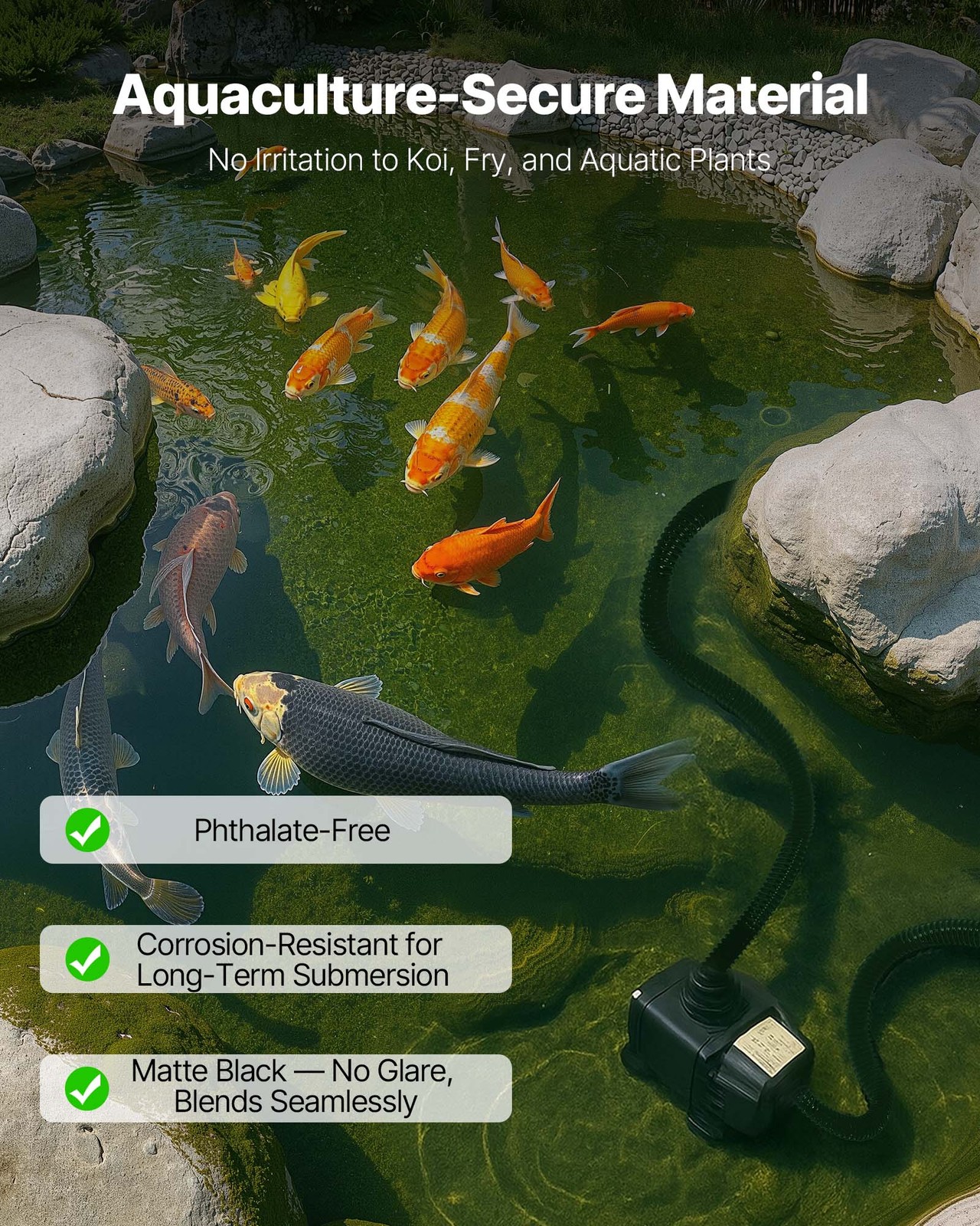 VEVOR 21 ft Corrugated Pond Tubing 1 in ID Flexible PVC Hose Drain Pipe 1 Pcs