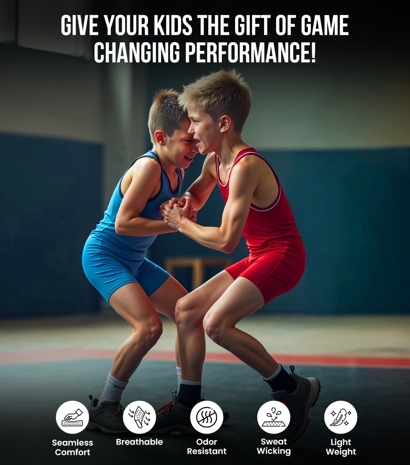 Exxact Sports Patriot Youth Wrestling Singlet For Boys, Kids Wrestling Singlets