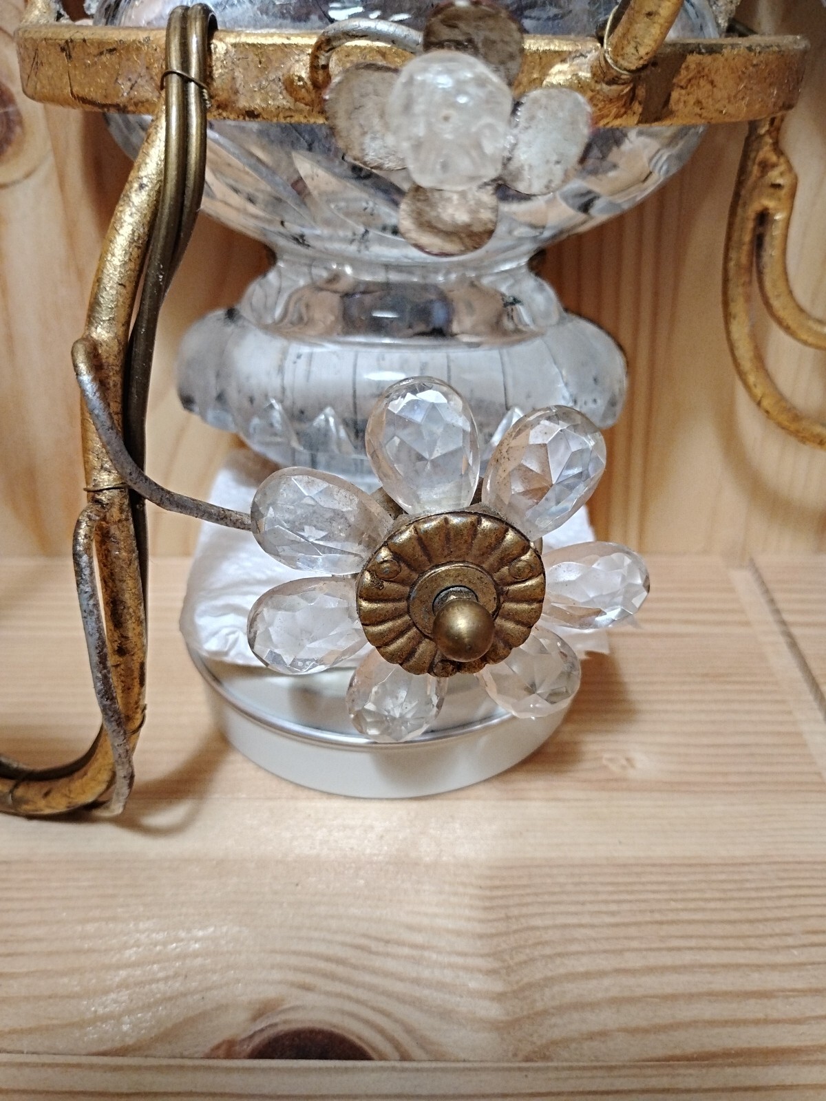 1 Antique Maison Bagues French Crystal Glass Parrot Bird Wall Sconce