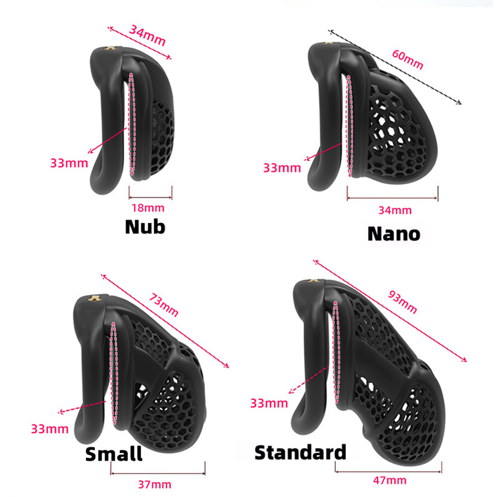 2025 Beehive Pro Breathable Cage Male Chastity Device Mini Lock 2Type Rings Man