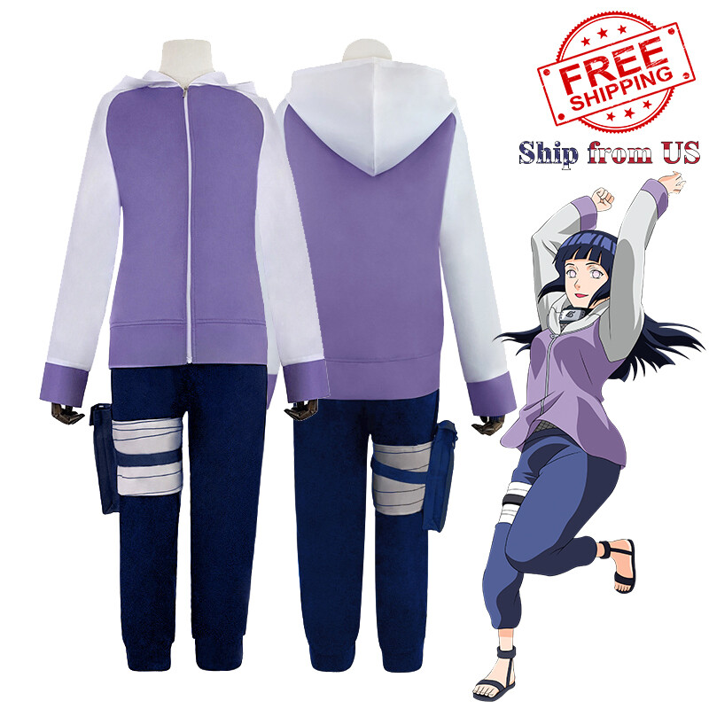 Anime Naruto Shippuden Hinata Hyuga Costume Complete Outfit Cosplay Party Set