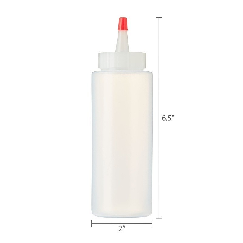 Clear Plastic Squeeze Bottles 6 Pack Leak Proof Airtight Lid Sauces Dressings US