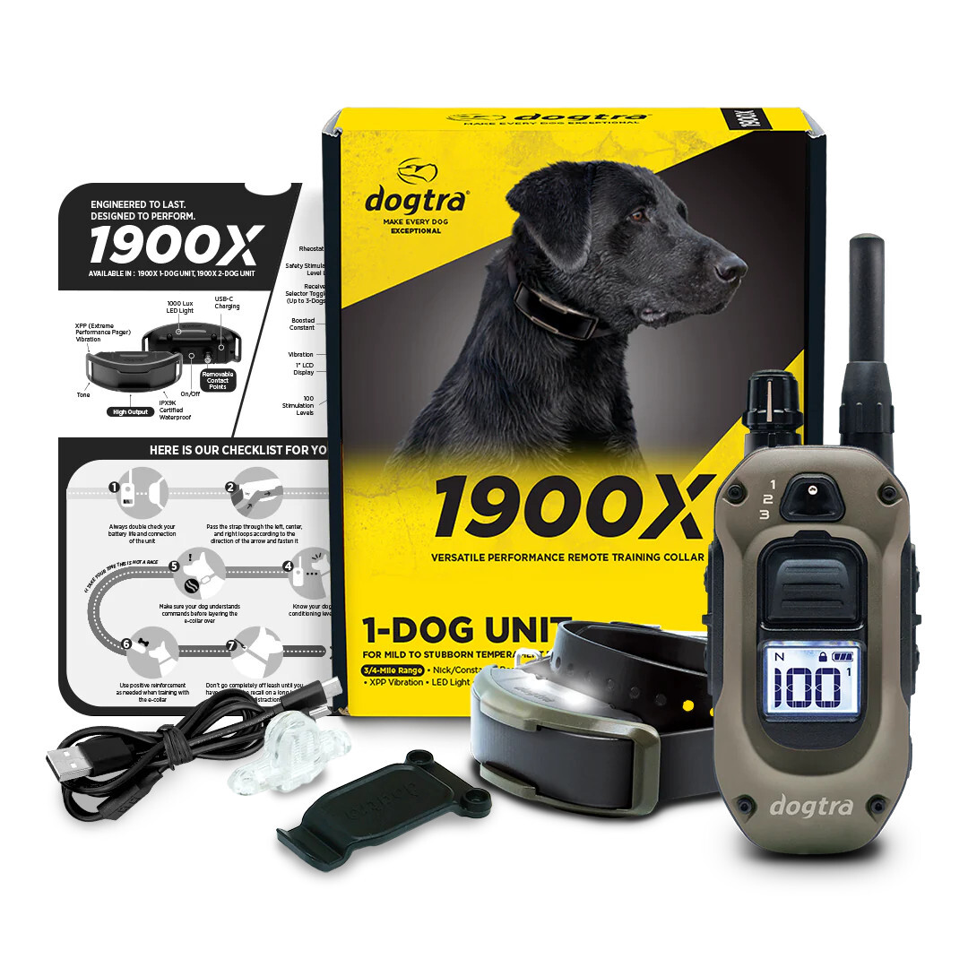 Dogtra 1900X + X-Sheild Training Collar 3/4 Mile Range, Boost and XPP Vibration,