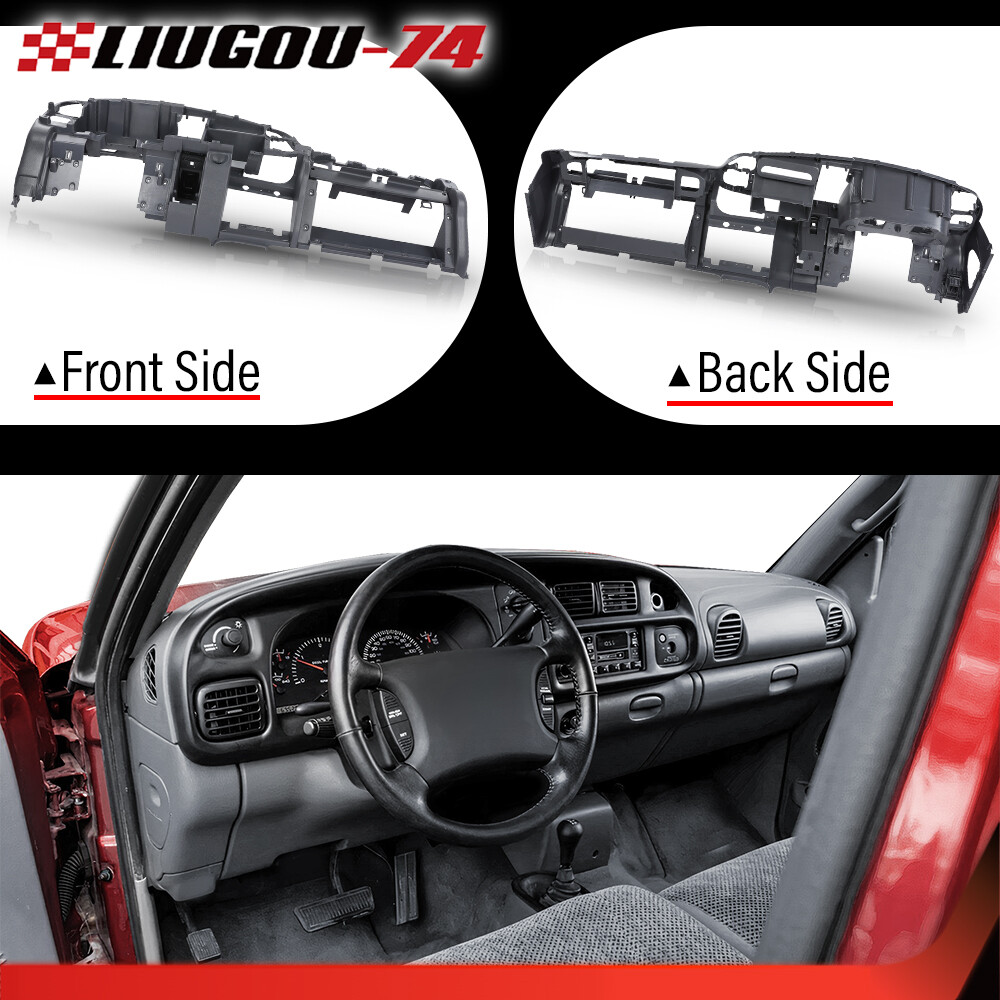 Fit For 1998-2001 Dodge Ram Dash Dashboard Core Structure Frame Single Aux Gray