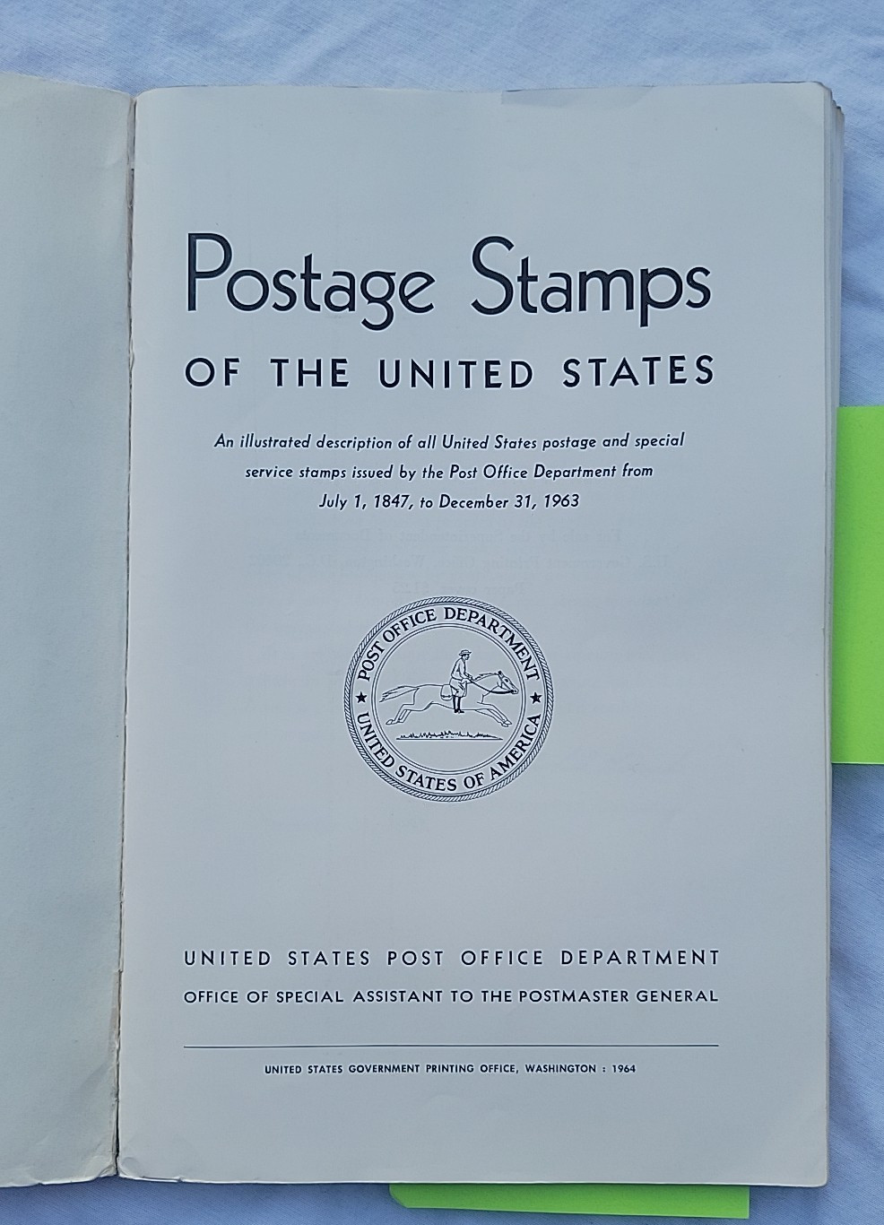 Postage Stamps of the United States 1847-1963 Post Office Dept Postmaster *READ*
