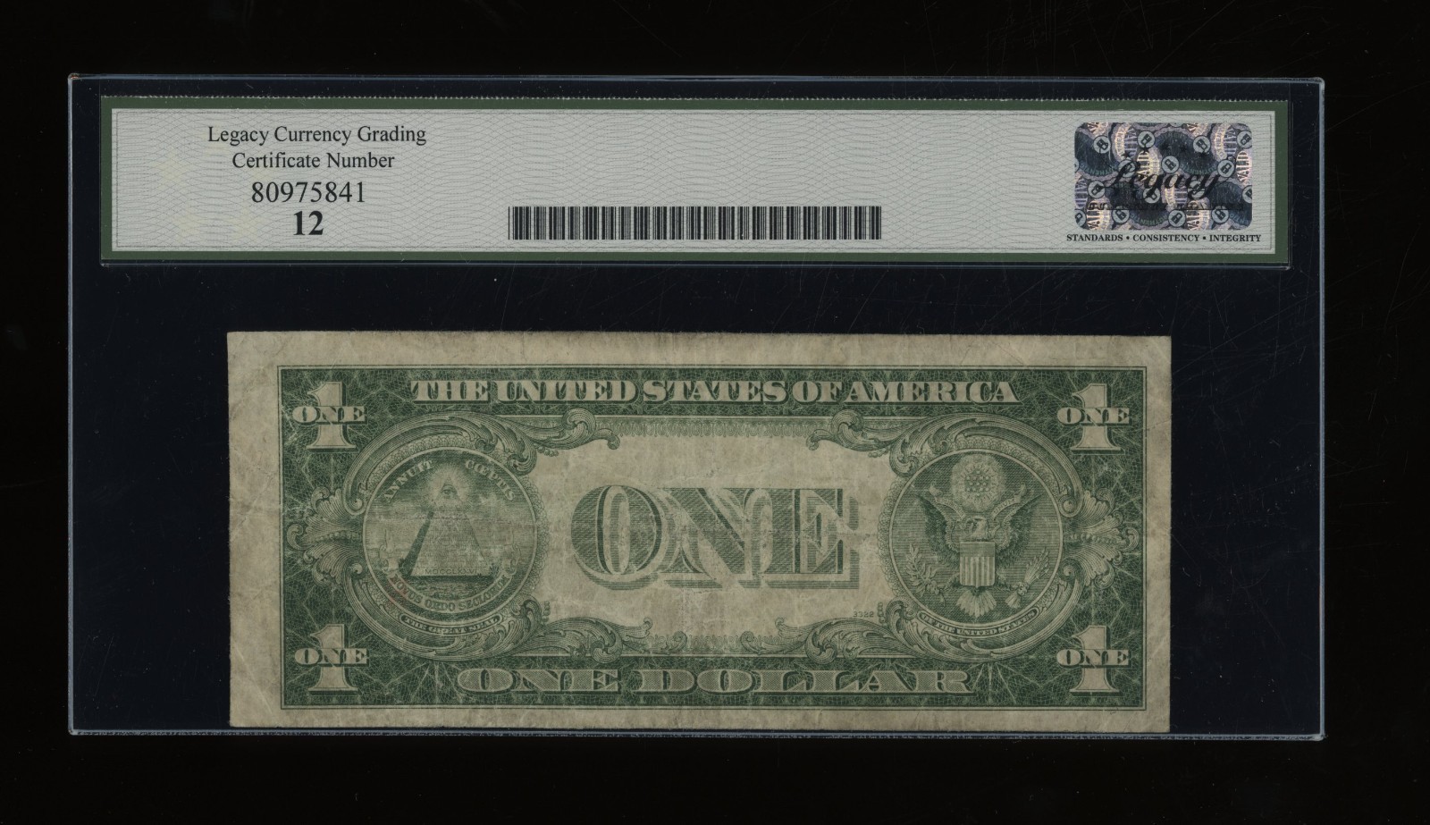 DBR 1935-A $1 Silver Experimental (R) Fr. 1609 Legacy 12 Serial S71777121C