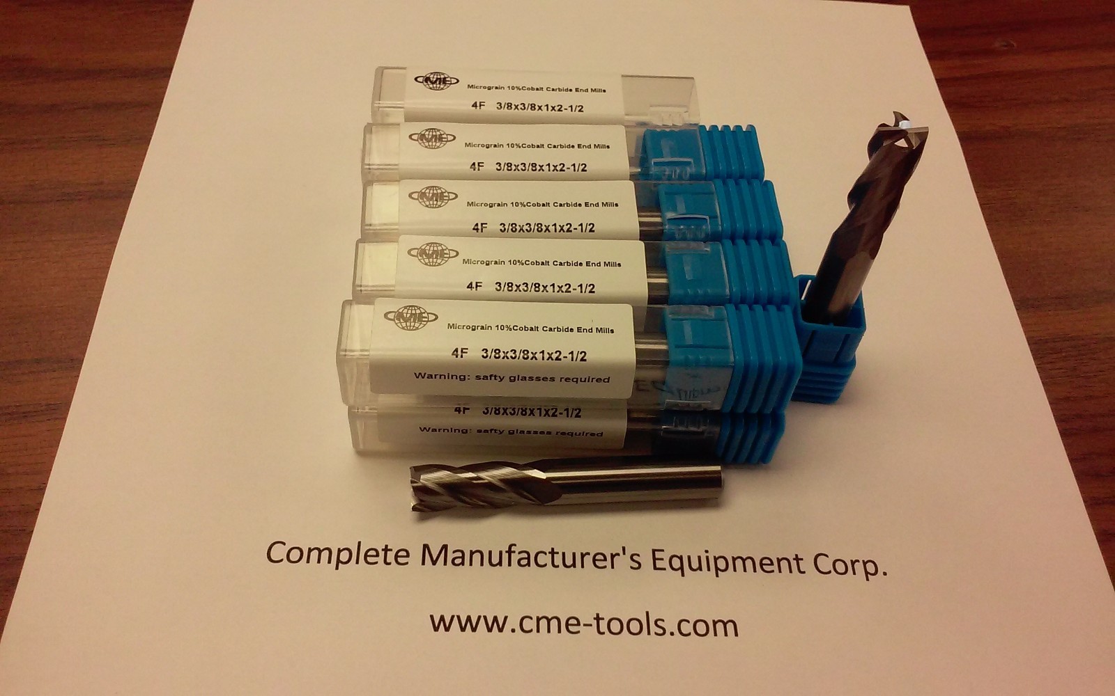 10pcs 3/8"x1x2-1/2 Solid Carbide End Mills,4flt s/e,center-cuting #1006-38-new