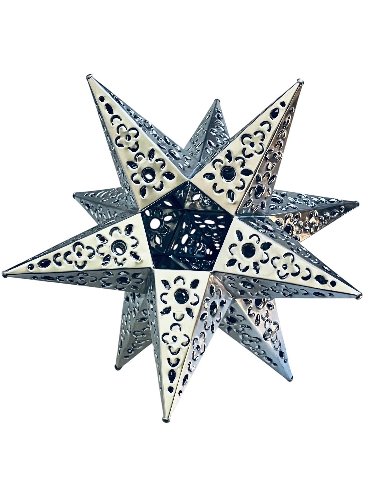 Moravian Tin STAR , Mexican Xmas TREE TOPPER 11" Estrella