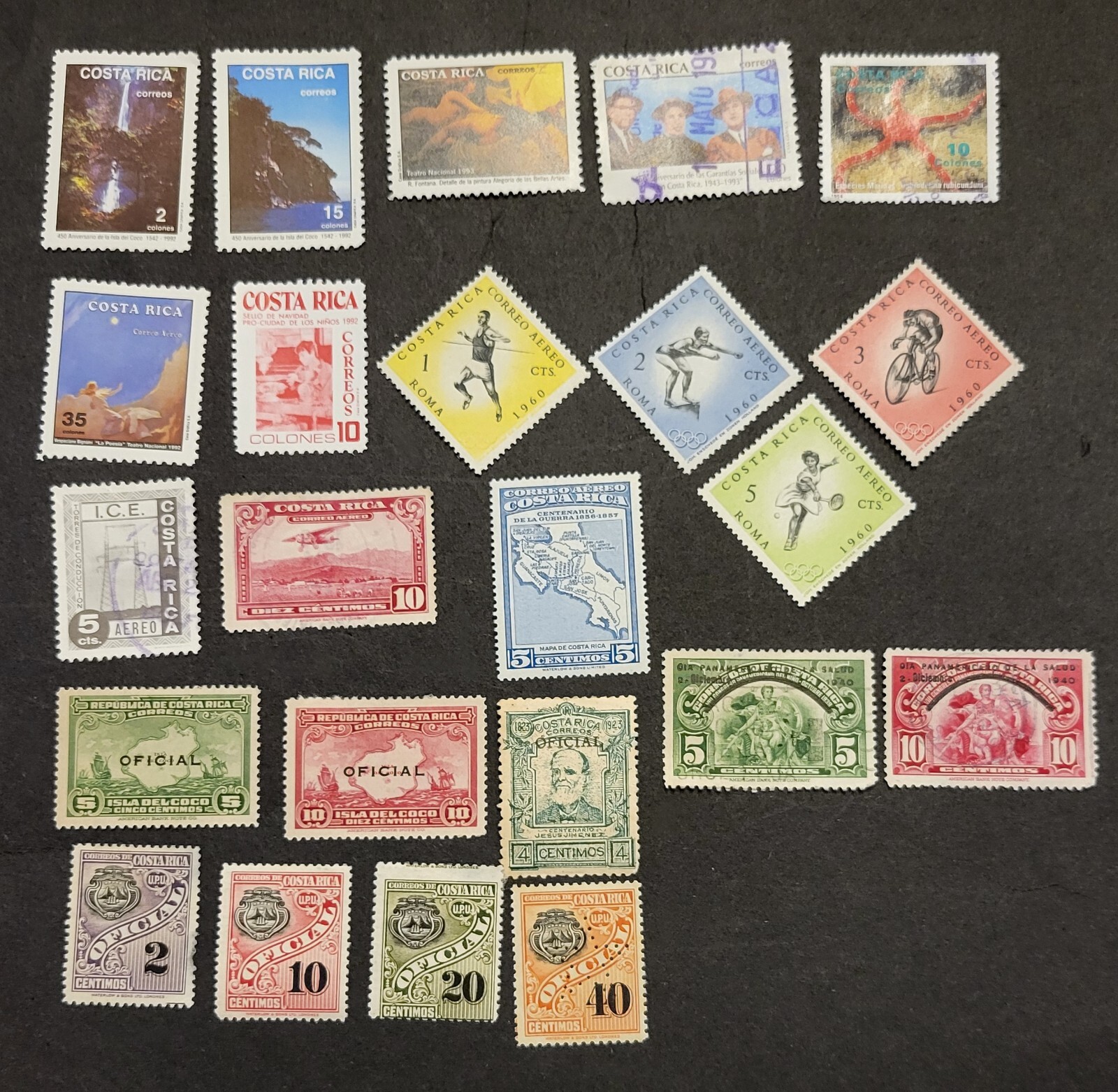 COSTA RICA - 100+ SINGLES - ALL HINGED - USED/UNUSED