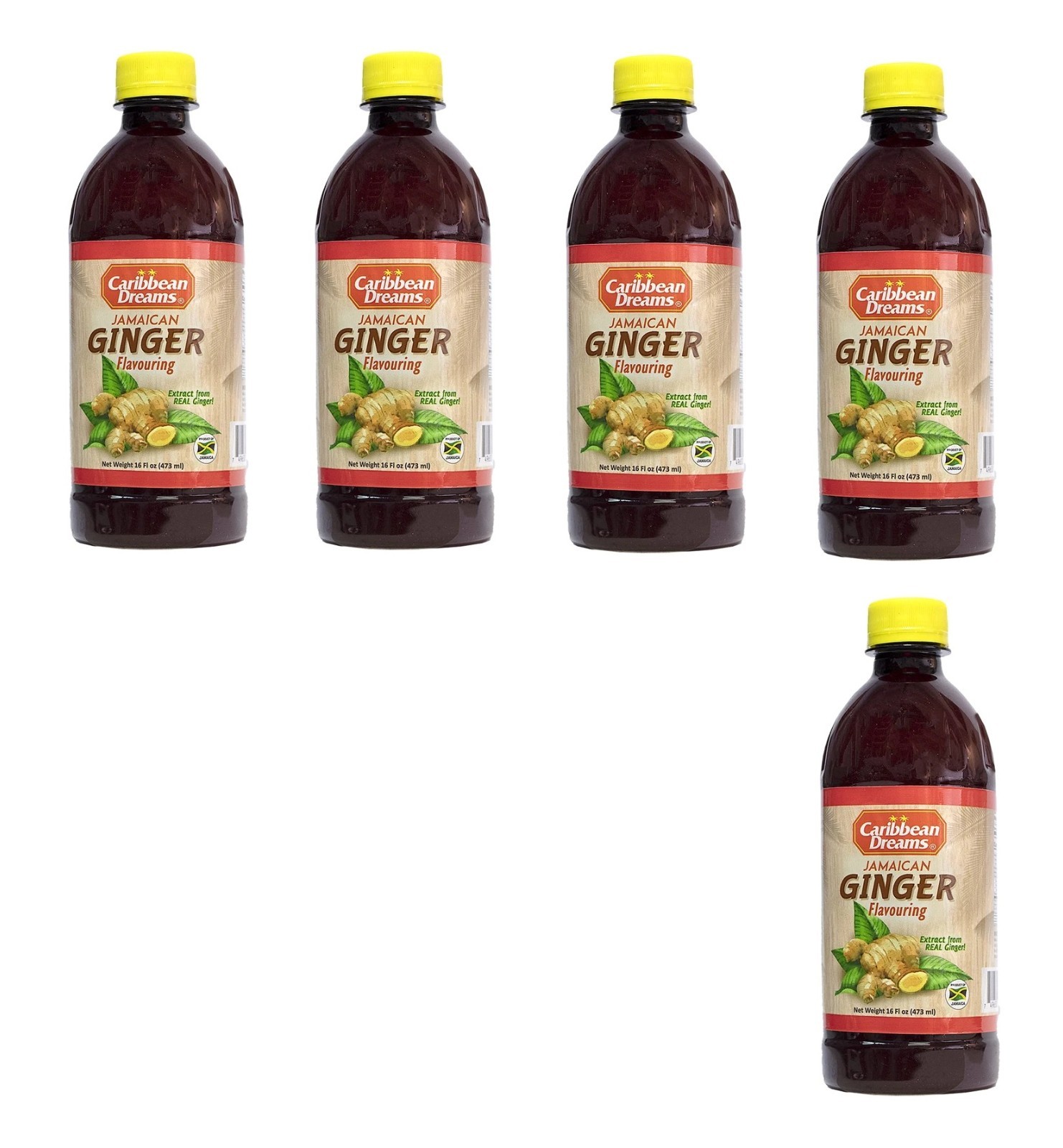5 Pack Caribbean Dreams Jamaican Ginger Flavoring 16 oz – Bold Ginger Extract