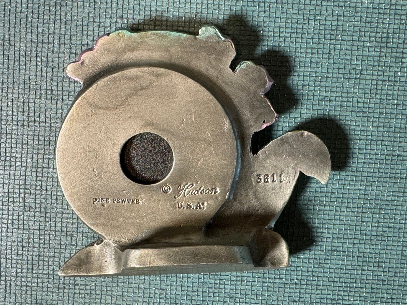 VTG & Rare Lily of the Valley - Hudson - Fine Pewter - Desk/Shelf Clock #3611