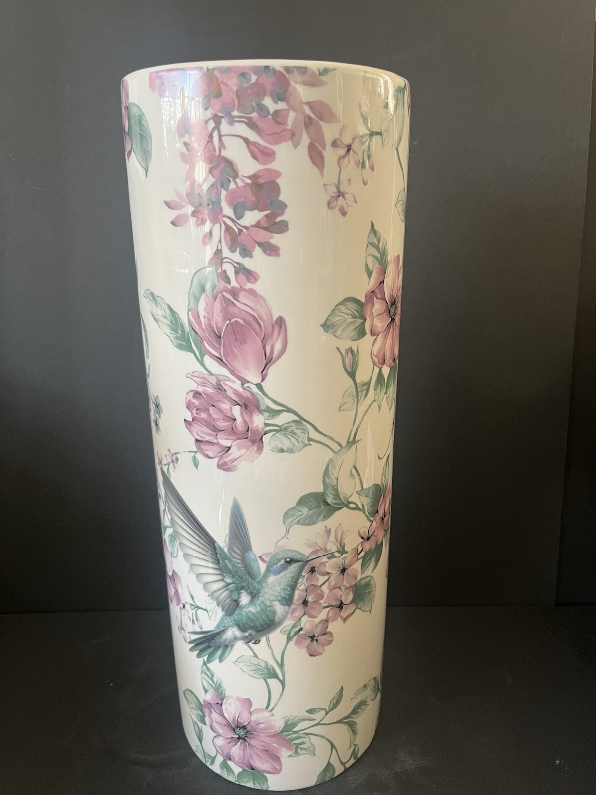 Beautiful Colorful Flower Bird Umbrella Stand Holder Floral /Vase NICE