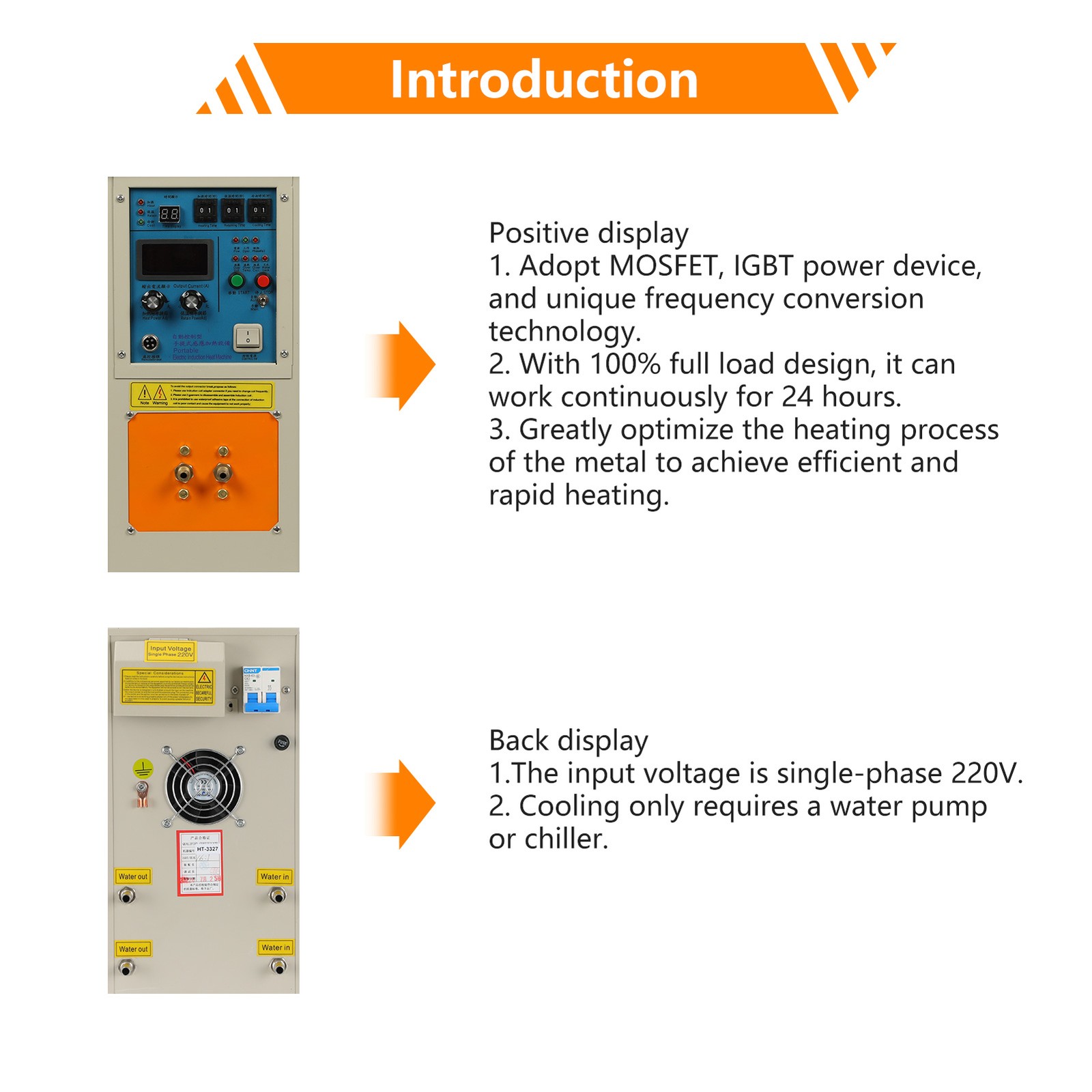 220V Melting Furnace 30-100 KHz 15 KW High Frequency Induction Heater Furnace