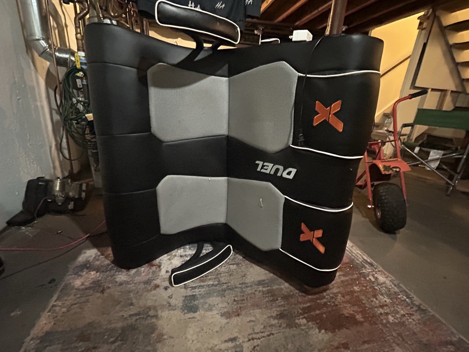 X Box Two Seater Gaming Chair and Accessories Black and Red Used Very Good .