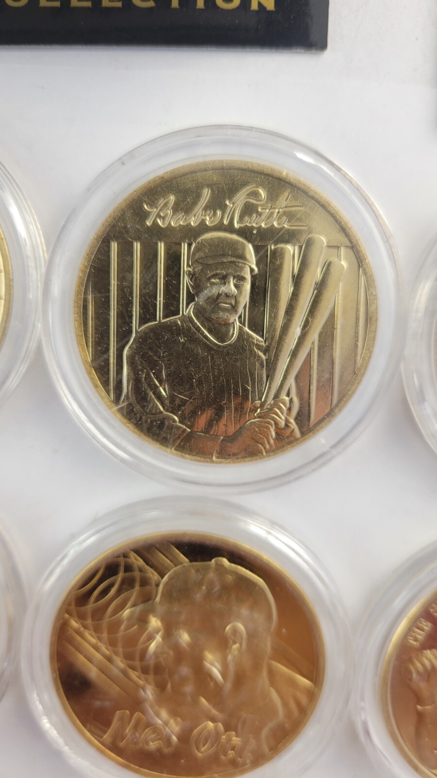 12pc.Shining Stars of Baseball Plated 24KT Gold: CyYoung, Bebe Ruth, Willie Mays