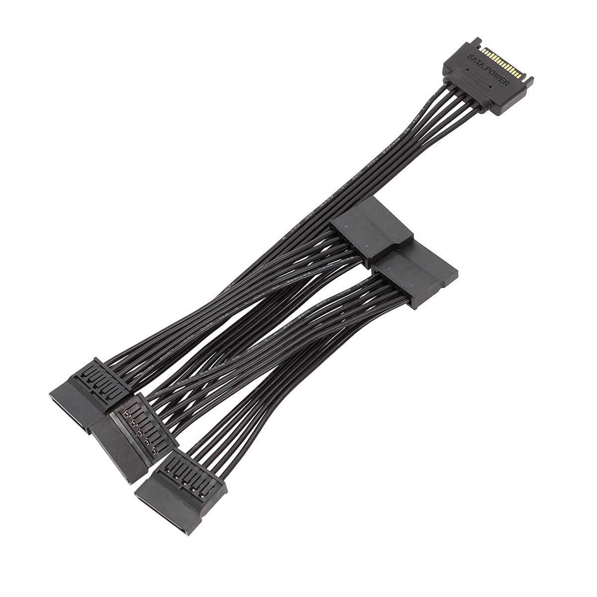 NEW 15 Pin SATA Power 1 Male To 5 Female Splitter Hard Drive Cable fits HDD SSD