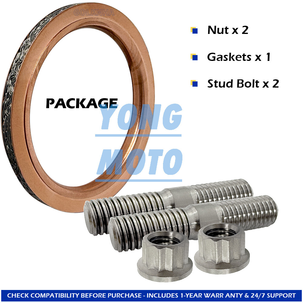 Titanium Head Pipe Exhaust Stud Bolt Gaskets Kit for Yamaha YZ400F YZ426F YZ450F