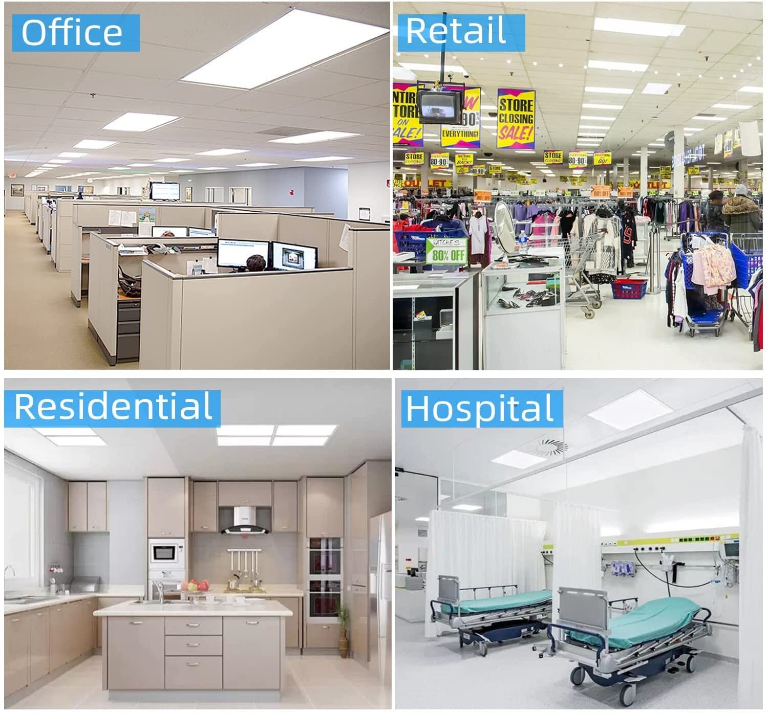 2x4 LED Flat Panel Light 75W Dimmable 2x4 Drop Ceiling Commercial Lights Fixture