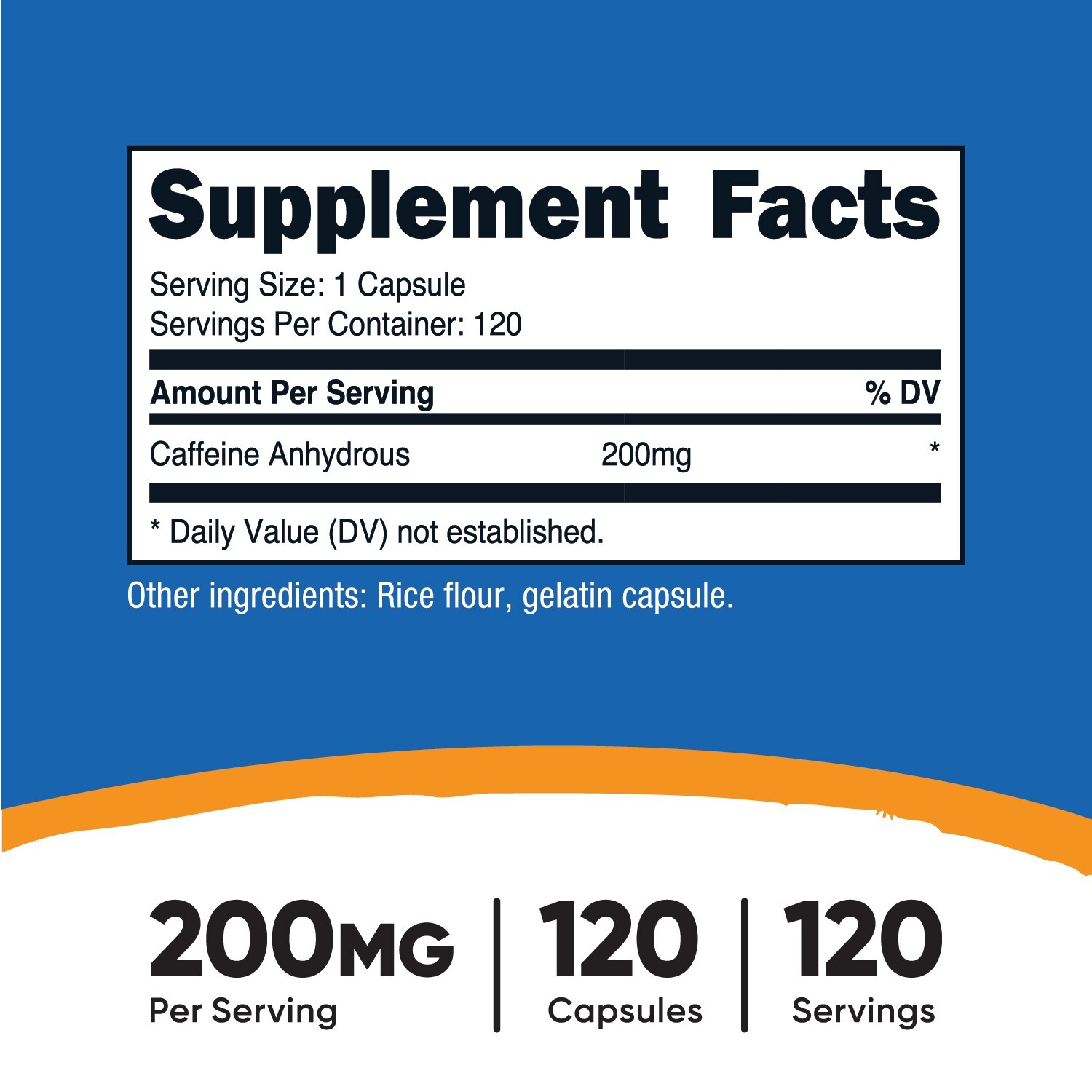Nutricost Caffeine 200mg Pills, 120 Capsules, 120 Servings