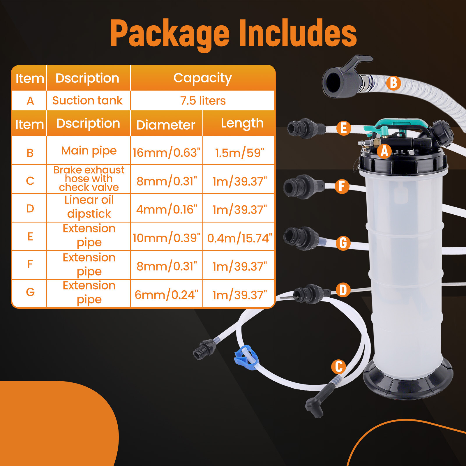 Pneumatic/Manual Fluid Extractor Pump Automotive Oil Extractor Pump Oil Vacuum