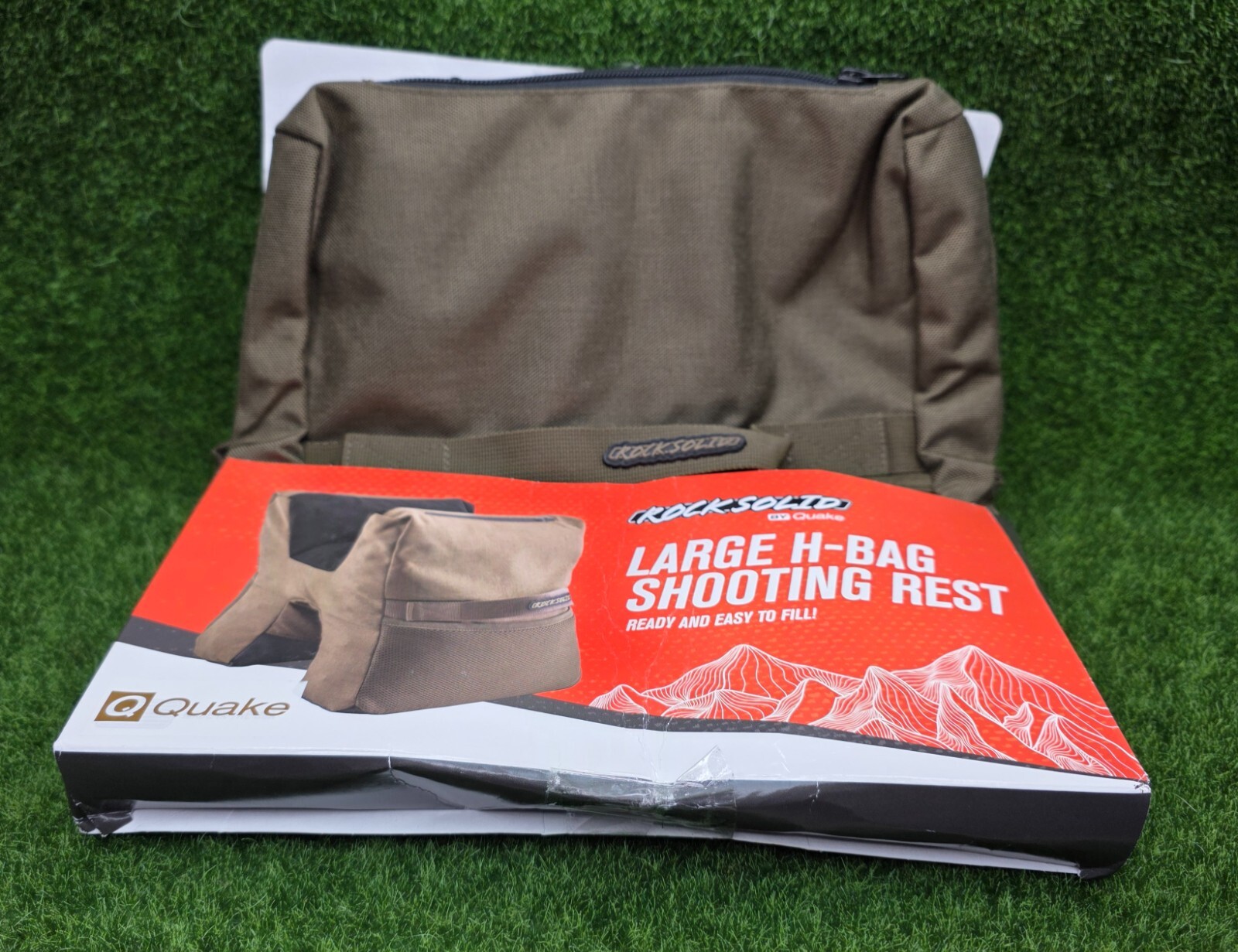 Quake #91007-7 Rock Solid Large H-Bag Shooting Rest Brown (No Fill/Bag Only)