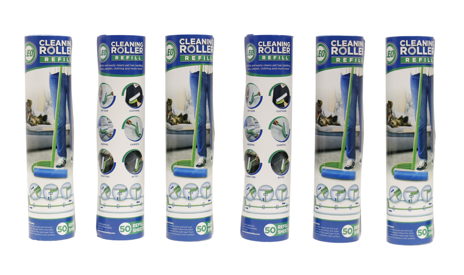 Leo Cleaning Lint Roller Refill 50 Sheets per roll 2/3/6 packs pet hair removal