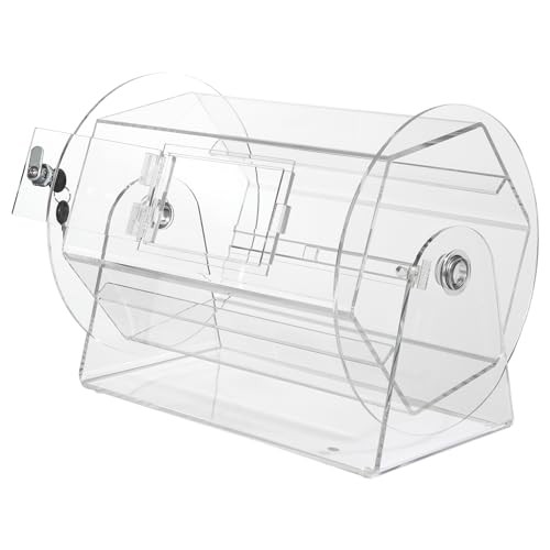 Durable 16 x 13 Inch Raffle Drum with Secure Lock Transparent for Events 5000...