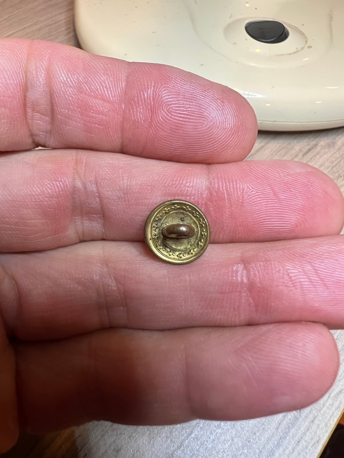 Scarce 1-Piece Log Cabin 1840 Harrison Presidential Campaign Vest Button