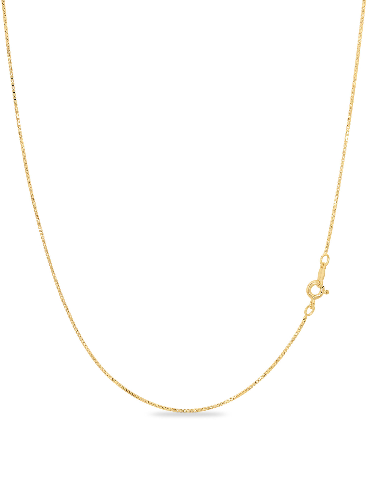 18k Gold Plated .925 Sterling Silver 1mm Box Chain Necklace 12 - 40 inches!