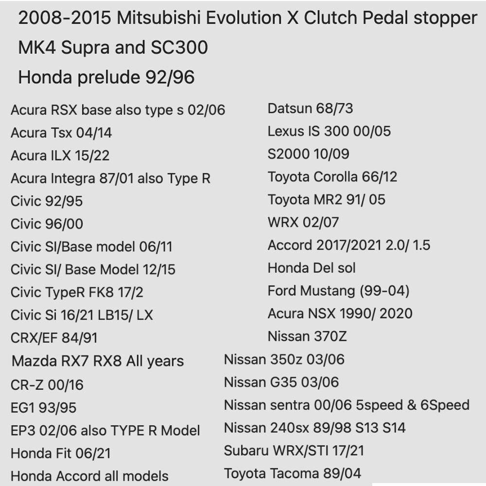 For Honda Civic Acura D / B / H / K series Clutch Pedal Stopper Plate Crank Kit