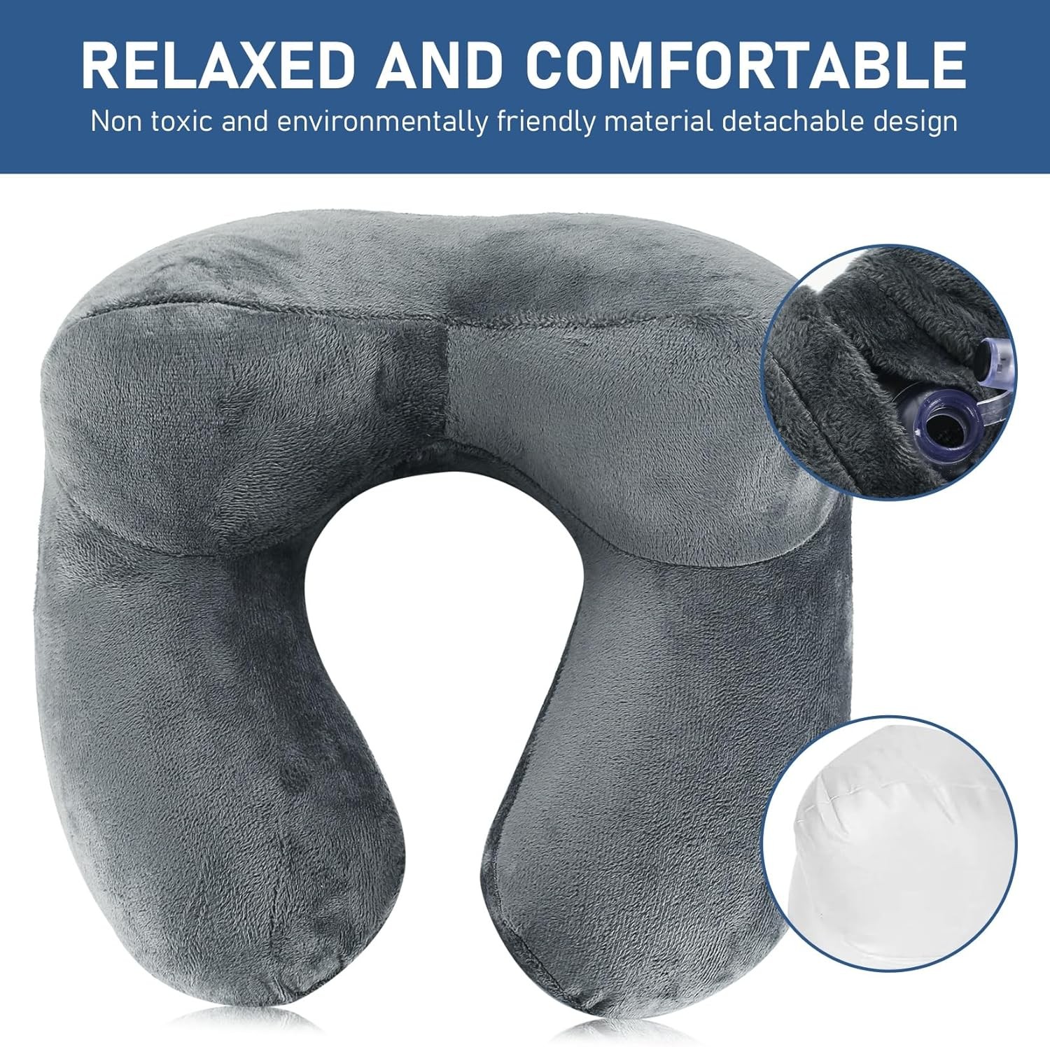 1 PcsInflatable Travel Pillows for Sleeping Airplane Inflatable Neck Pillow for