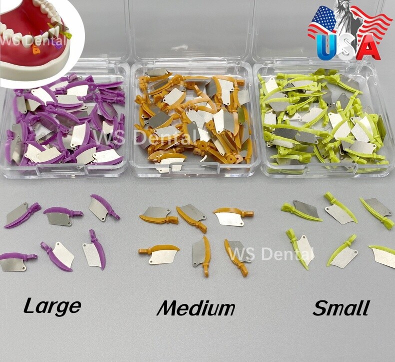 50Pcs Dental Matrix Fender Wedges Prep Interproximal Diastema Wedge Guard L/M/S