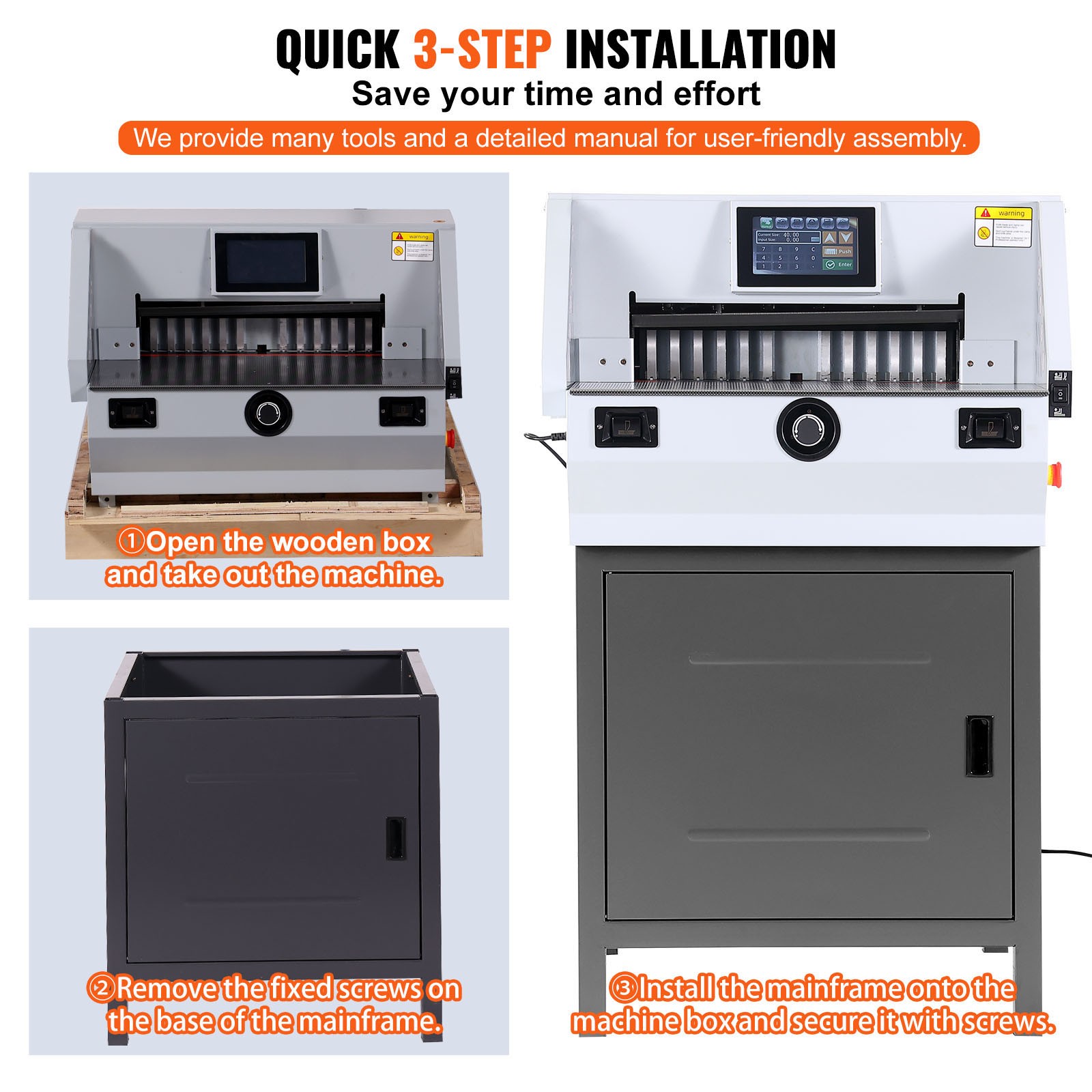 Electric Paper Cutter 19" Cutting Width 3.14" Thickness 7" Touchscreen