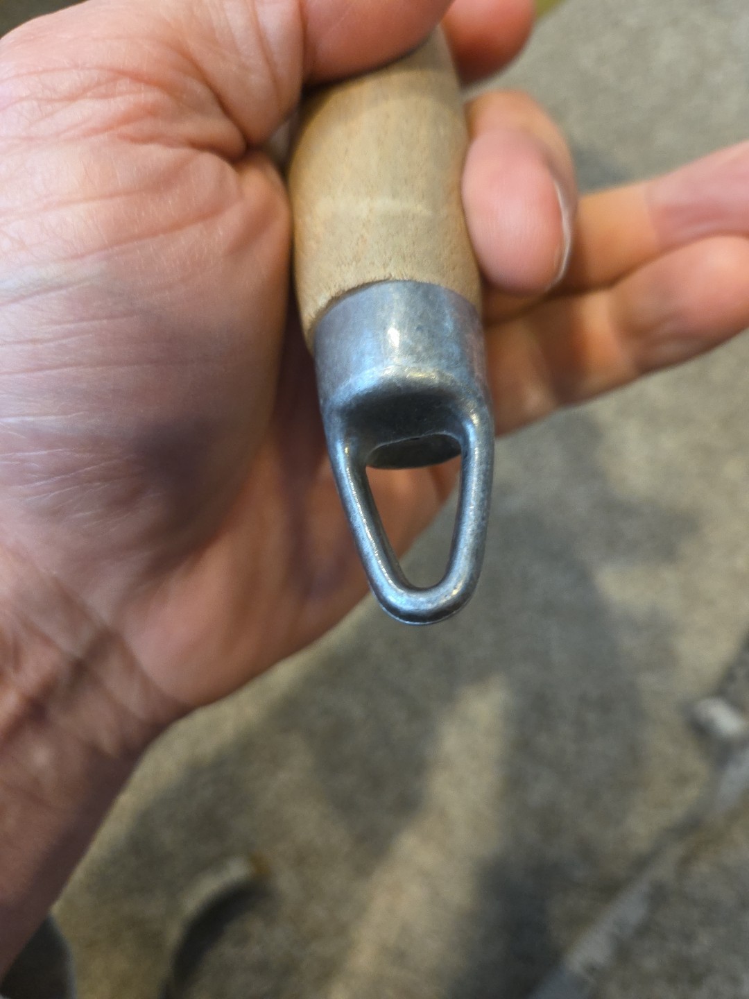 Vintage Enamelware Over Cast Iron Yellow Saucepan With Spout & Wooden Handle MCM