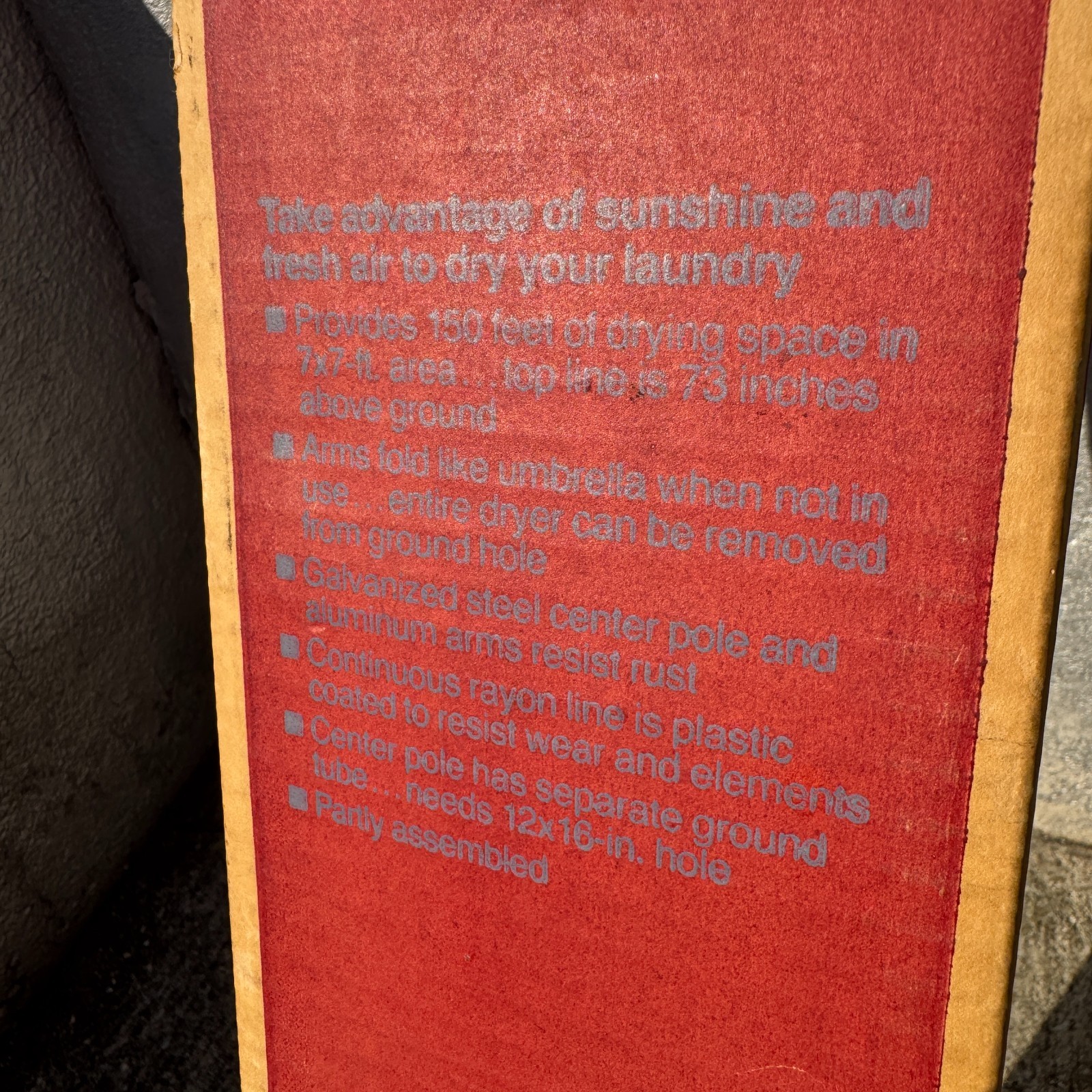 Vintage 7ft Sears Rotating Dryer Pole Clothesline Clothes Outdoor Drying Laundry