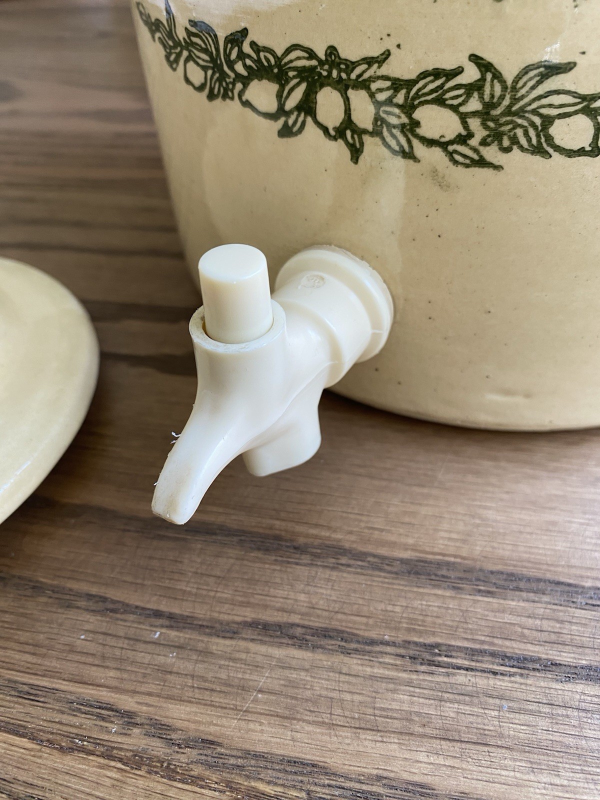 Vintage Stoneware Lemonade Crock With Handle And Lid Lemonade Dispenser