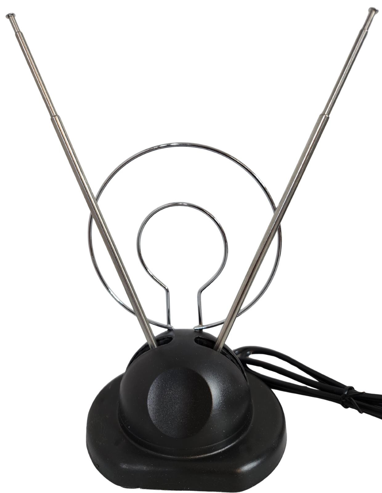 Classic Indoor TV Antenna Rabbit Ears – UHF VHF Over-the-Air Channels