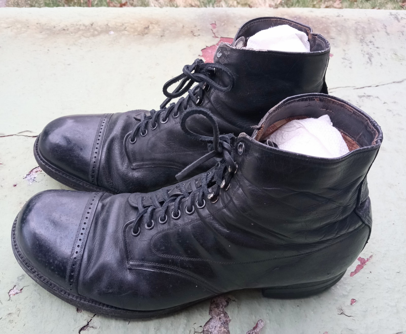 Span Am Indian Wars US Boots Black Leather 11" Long Goodrich Heels Volunteers