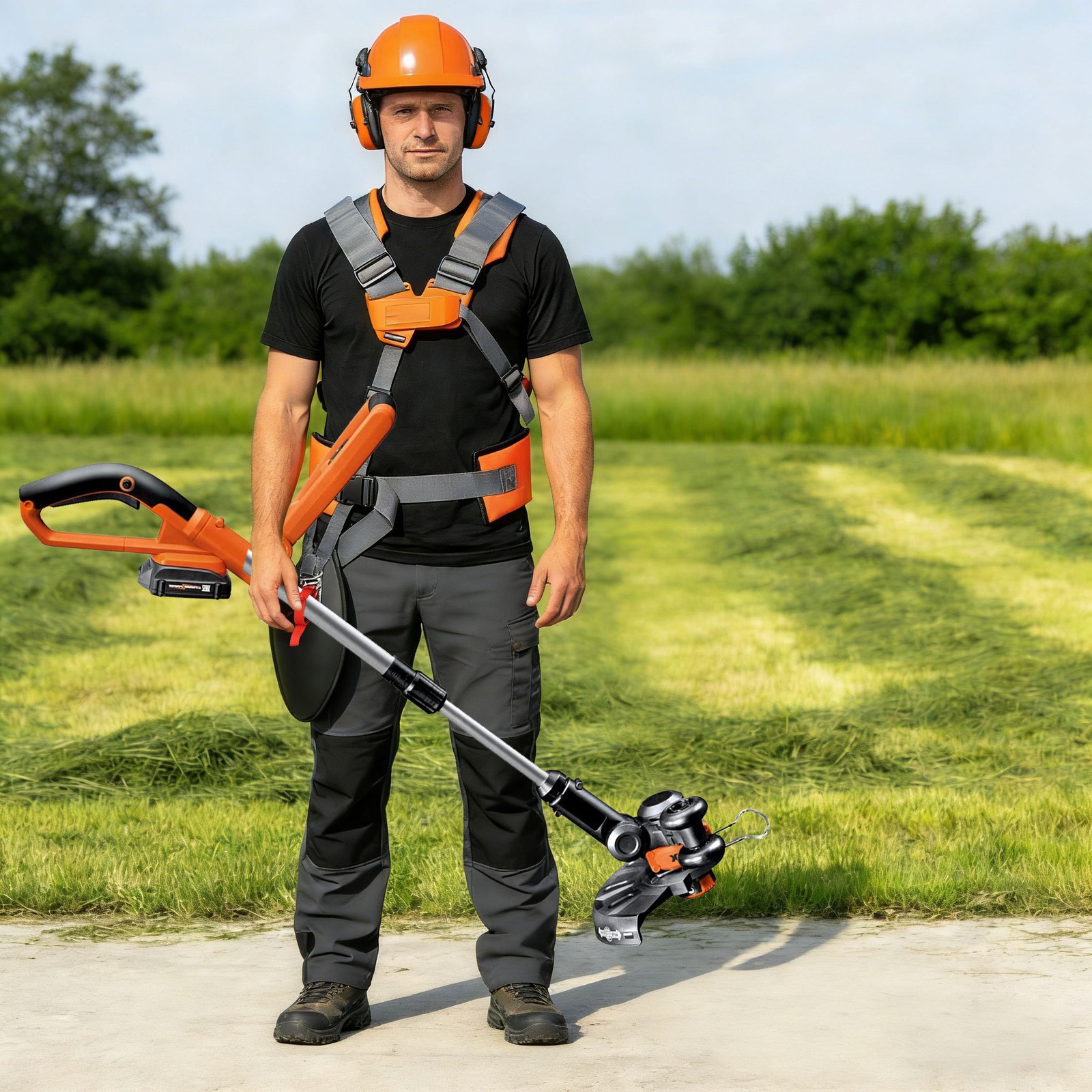 Heavy Duty Weed Eater Adjustable Shoulder Harness Strap for Trimmer Brush Cutter