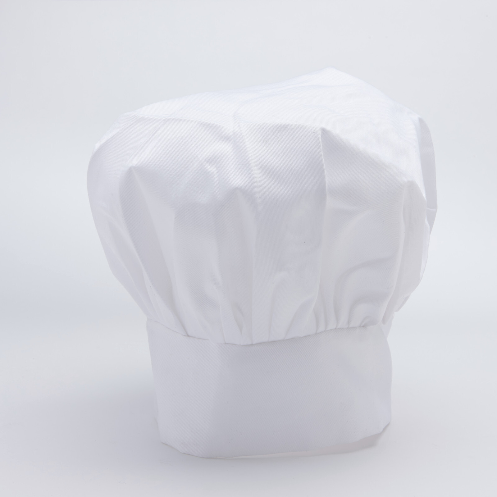 White Chef's Hat - Poly/Cotton Blend - Hook and Loop Fastener for Comfort