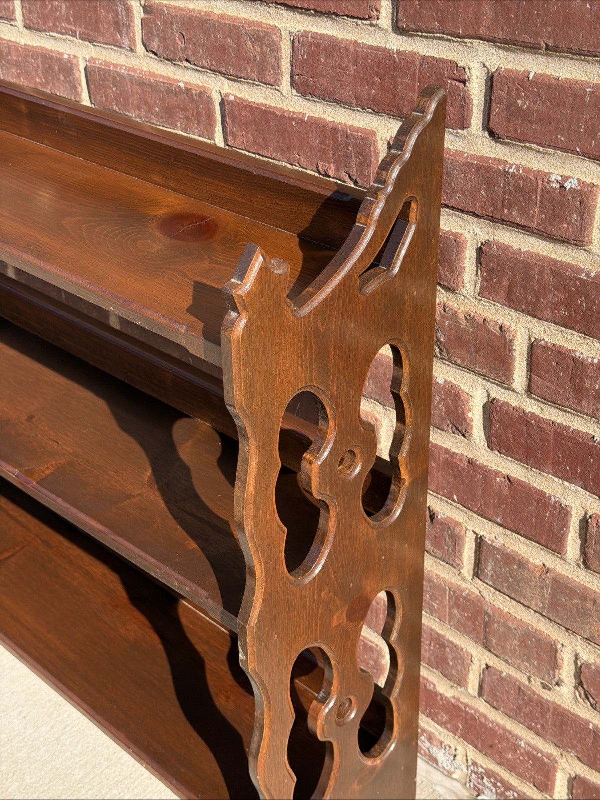 Antique 3 Shelf Wood Bookshelf, Victorian 37”L 33.5”H 9”D