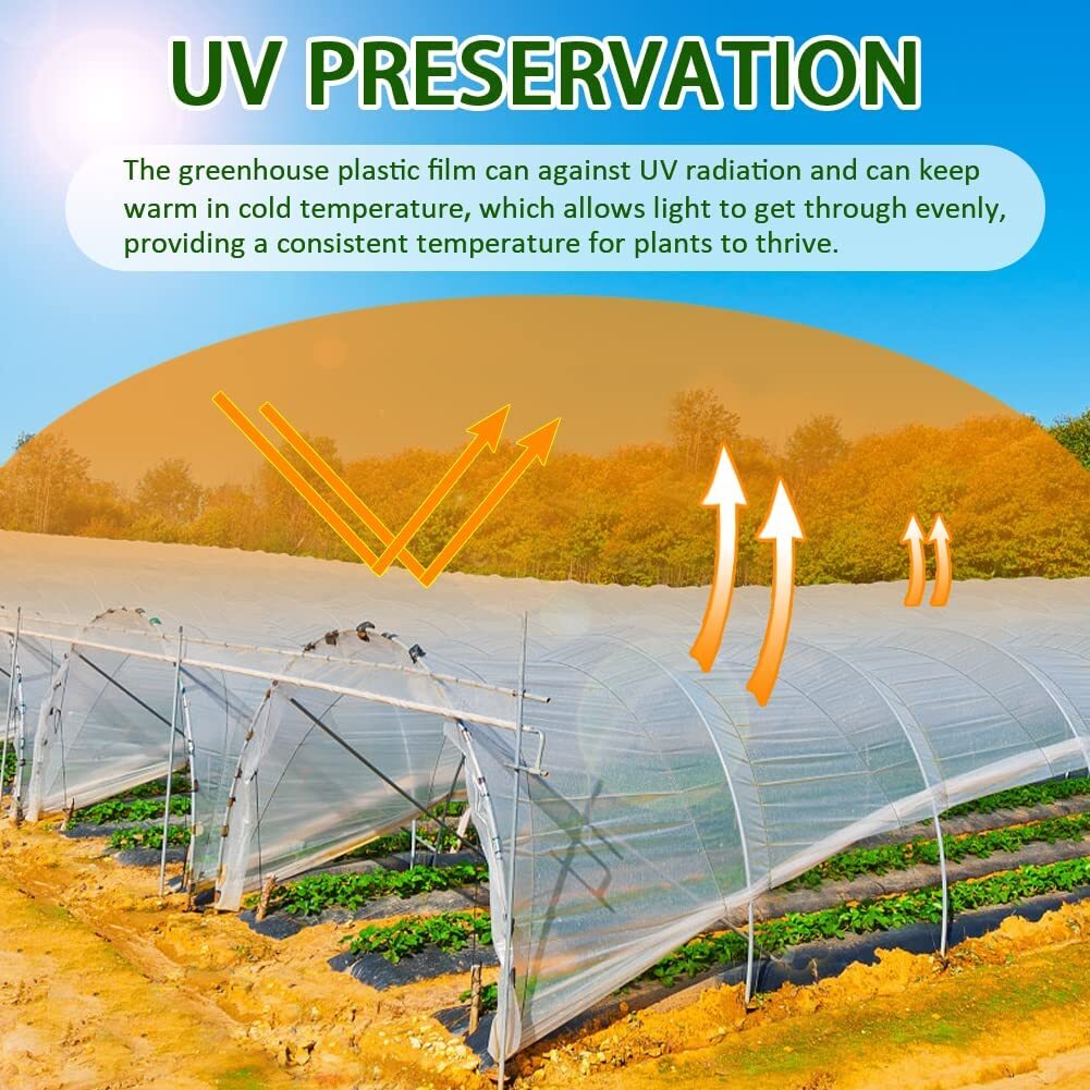 6 mil Clear Greenhouse Plastic Film Sheeting UV Resistant Cover