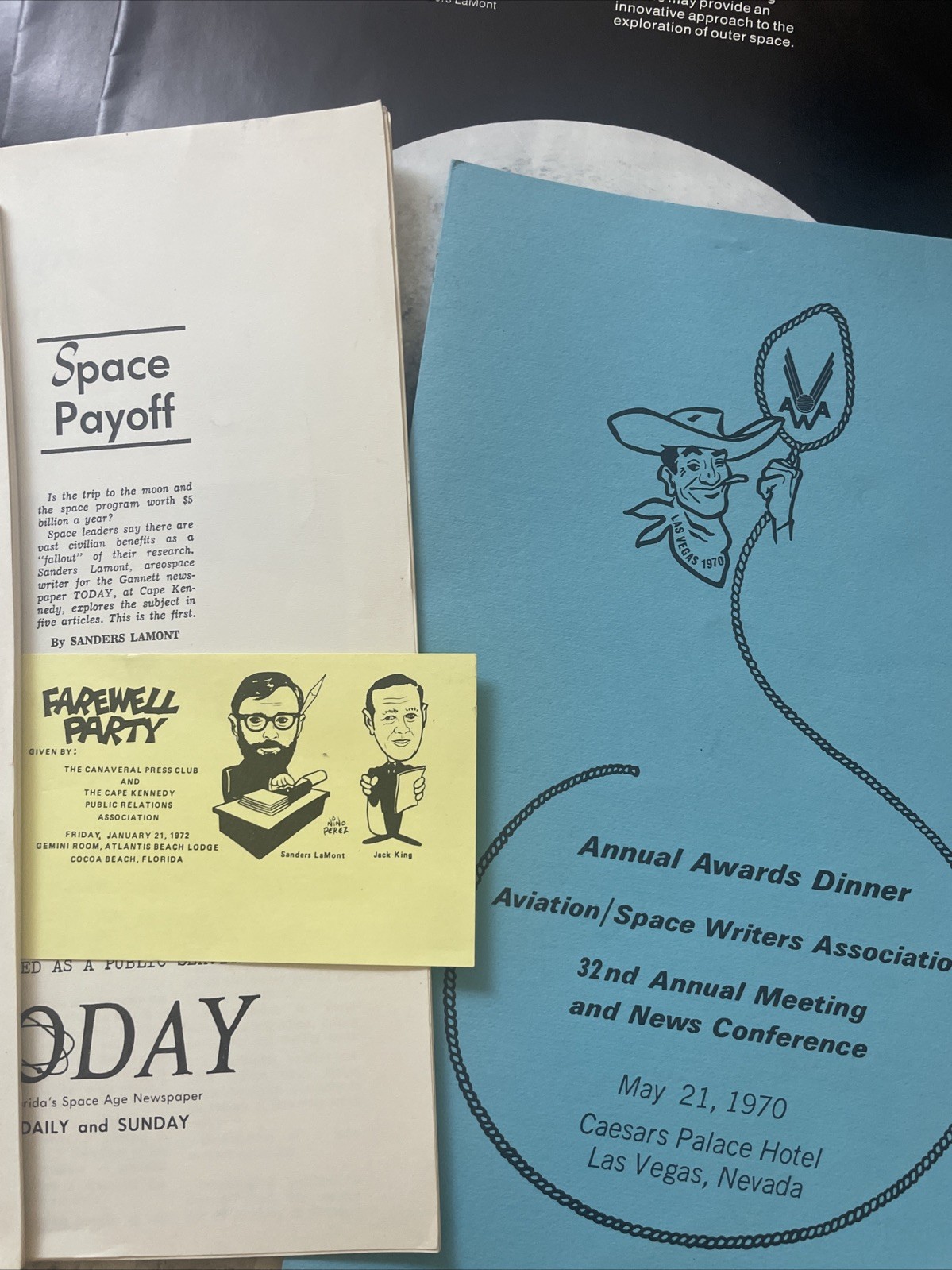 Vintage NASA Space Collectible Lot/Scrapbook - Sanders LaMont Aerospace Writer