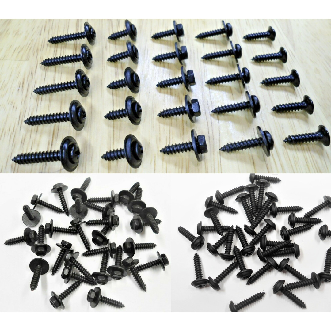 65 NEW BLACK INTERIOR/EXT SCREWS! FITS GM GMC/CHEVY PICKUP C1500 K10 S10 C10 ETC