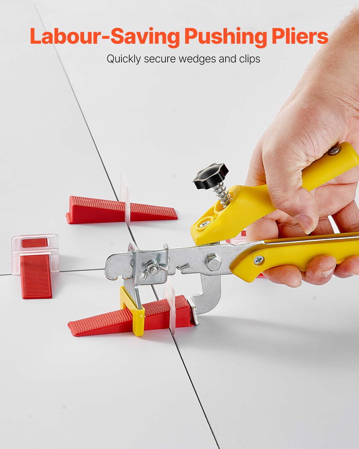 Tile Leveling System 1/8" (3 mm) 700pcs Tile Spacers+200 Reusable Wedges 1 Plier