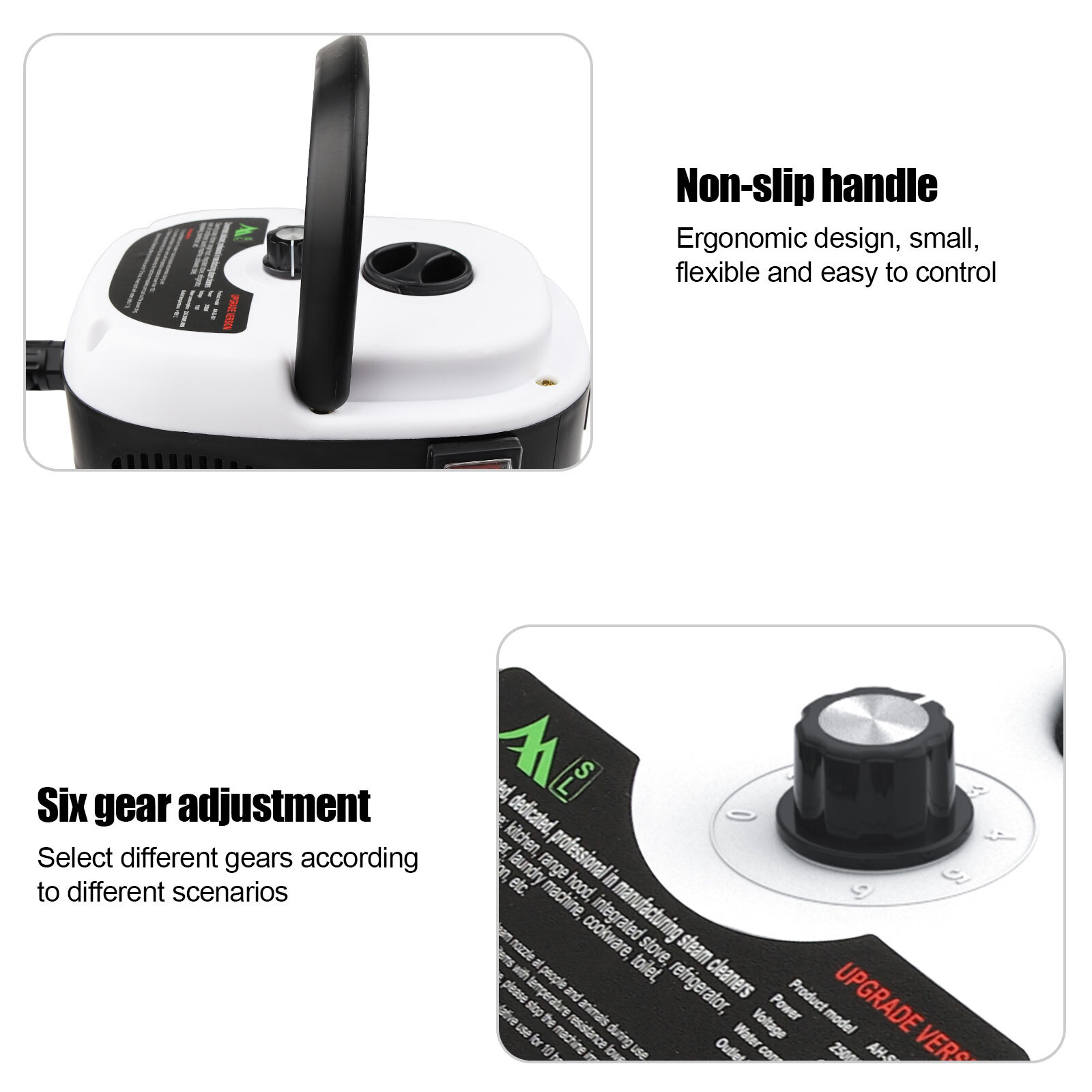 Portable 2500W White Handheld Steam Cleaner - High Temp for Home & Car Detailing