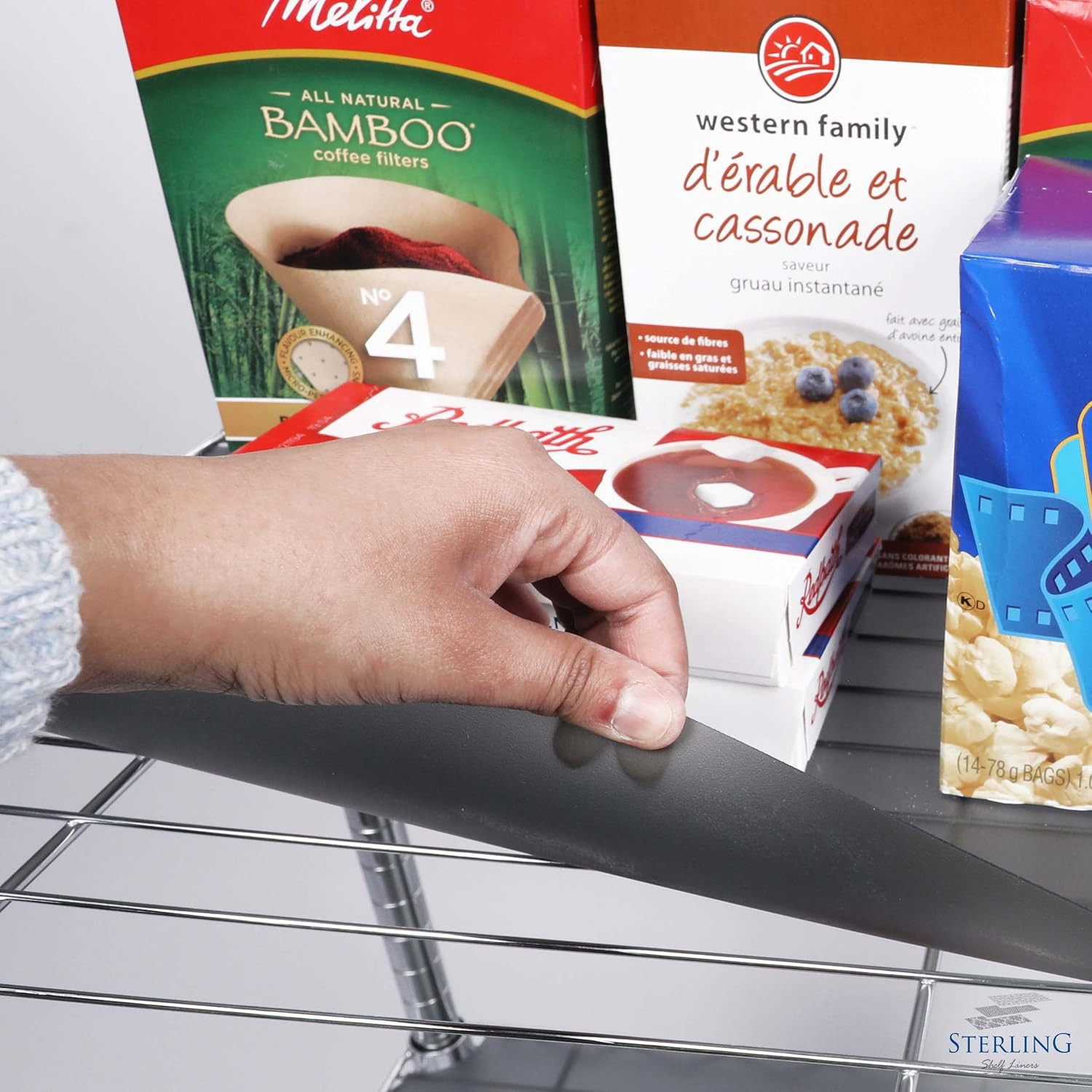 Sterling Shelf Liners for Wire Shelf System: Set of 4 in Graphite: 14 X 36 Inch