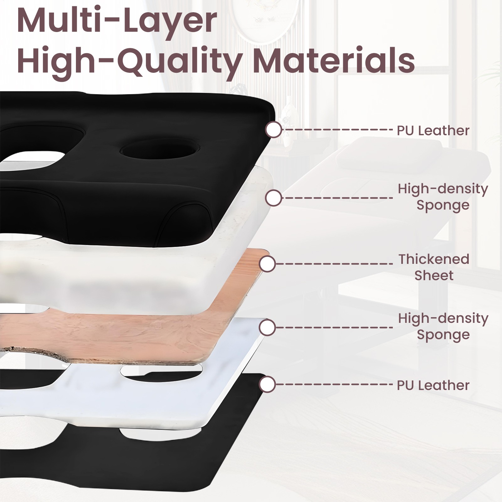 Stationary Massage Table with Backrest for Treatment Table Physical Therapy Tabl